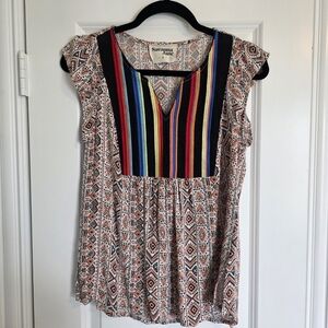 Savanna Jane Multicolor Striped and Patterned Blouse